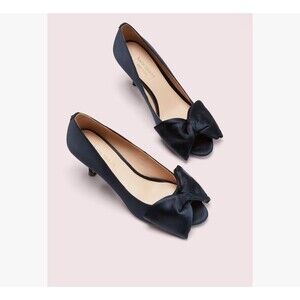 Kate Spade Crawford Satin Peep-Toe Stiletto Pumps Blue Women's 8.5 MSRP $228